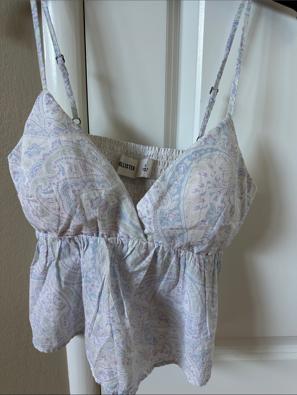 Hollister Pastel Paisley Cami in Lilac and Light Blue